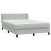 vidaXL Boxspringbett mit Matratze Hellgrau 140x220 cm Samt