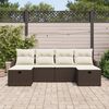 vidaXL Sofa Set mit Kissen 6 pcs Braun und Creme Poly-Rattan