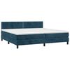 vidaXL Boxspringbett mit Matratze Dunkelblau 200x200 cm Samt