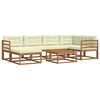 vidaXL Outdoor-Sofagarnitur mit Kissen 7 pcs Natur und Creme