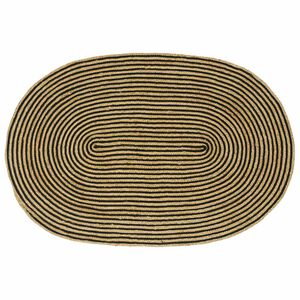 vidaXL Bereichsteppich Natur und Schwarz 122 x 183 cm Jute
