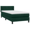 vidaXL Boxspringbett mit Matratze Dunkelgr&uuml;n 90x210 cm Samt