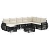 vidaXL Gartensofa-set 9 pcs Schwarz und Cremewei&szlig; Poly-Rattan