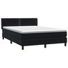 vidaXL Boxspringbett mit Matratze Schwarz 160x210 cm Samt
