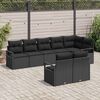 vidaXL Gartensofa-set mit Kissen 8 pcs Schwarz Poly-Rattan