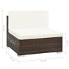 vidaXL 6-tlg. Garten-Lounge-Set mit Auflagen Poly Rattan Braun