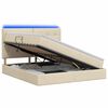vidaXL LED-Speicherbett mit Matratze Creme 160 x 200 cm Stoff