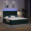 vidaXL Ottoman-Bett mit Matratzen & LEDs Dunkelgr&uuml;n 160x200 cm Samt