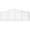 vidaXL Gabionen mit Hochbogen 2 Stk. 200x30x60/80 cm Verzinktes Eisen