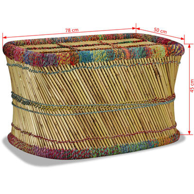 vidaXL Couchtisch Bambus mit Chindi-Details Mehrfarbig