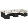 vidaXL Sofa Set mit Kissen 11 pcs Schwarz Polyrattan