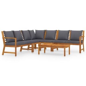 vidaXL 6-tlg. Garten-Lounge-Set mit Auflagen Massivholz Akazie