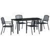 vidaXL Garten Essgruppe 5 pcs Anthrazit Pulverbeschichteter Stahl