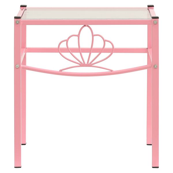 vidaXL Nachttische 2 Stk. Rosa Transparent Metall und Glas