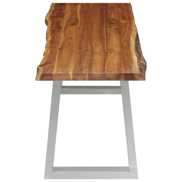 vidaXL Bank 160 cm Akazie Massivholz und Edelstahl