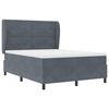 vidaXL Boxspringbett mit Matratze Dunkelgrau 190 x 140 cm Polyester