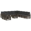 vidaXL Gartensofa-set 12 stk. Grau Poly-Rattan