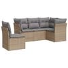 vidaXL 5-tlg. Garten-Sofagarnitur mit Kissen Beige Poly Rattan