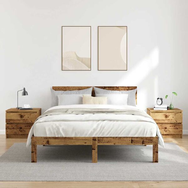 vidaXL Nachttische 2 Stk. Altholz-Optik 50x40x43,5 cm Holzwerkstoff