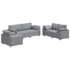 vidaXL Sofa 3 pcs Hellgrau Leinenmischgewebe