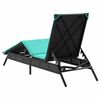 vidaXL Sonnenliege mit Kissen Schwarz Poly Rattan