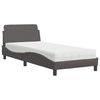 vidaXL Bett mit Matratze "Dover" Grau 90x200 cm Kunstleder