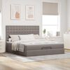 vidaXL Ottoman-Bett mit Matratze & LEDs Taupe 180x200 cm Stoff