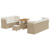 vidaXL Gartensofa-set 10 pcs Beige Poly-Rattan
