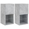 vidaXL TV-Schr&auml;nke mit LED-Leuchten 2 Stk. Betongrau 30,5x30x60 cm