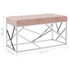 vidaXL Sitzbank 97 cm Rosa Samt und Edelstahl