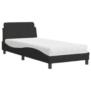 vidaXL Bett mit Matratze "Dover" Schwarz 80x200 cm Samt