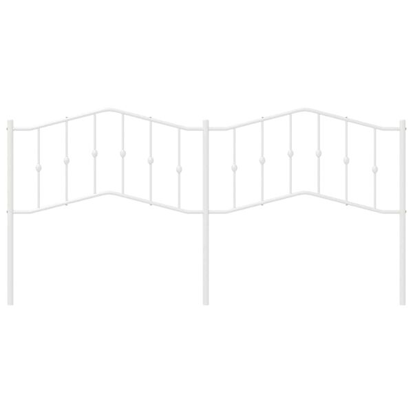 vidaXL Ersatz-Kopfteil Metall Wei&szlig; 193 cm