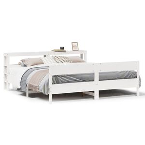 vidaXL Massivholzbett ohne Matratze Wei&szlig; 200x200 cm Kiefernholz