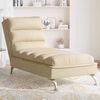 vidaXL Chaiselongue mit Kissen Creme Stoff