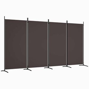 vidaXL 4-tlg. Paravent Braun 346x180 cm Stoff