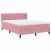 vidaXL Boxspringbett mit Matratze mit Kopfteil Rosa 200 x 140 cm Samt