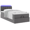 vidaXL Ottoman-Bett mit Matratzen & LEDs Grau 80x200 cm Kunstleder