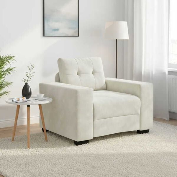 vidaXL Sessel Creme 100x78x80 cm Samt