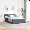 vidaXL Ottoman-Bett mit Matratze & LEDs Dunkelgrau 140x200 cm Samt