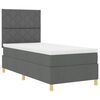 vidaXL Boxspringbett mit Matratze Dunkelgrau 90 x 200 cm Stoff