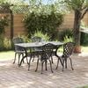vidaXL Garten Essgruppe 5 pcs Schwarz Aluminium