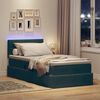 vidaXL Bett mit Stauraum und LED mit LED Dunkelgr&uuml;n 90 x 190 cm Samt