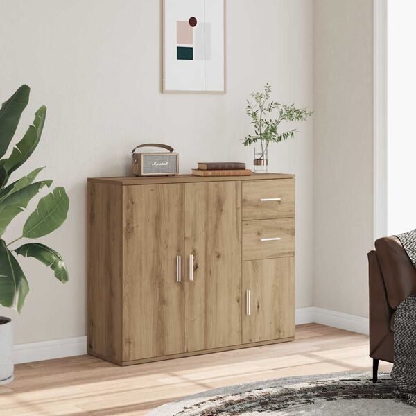 vidaXL Sideboard Artisan-Eiche 91 x 29,5 x 75 cm Holzwerkstoff