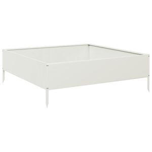 vidaXL Hochbeet Wei&szlig; 100x100x33,5 cm Stahl