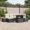 vidaXL Garten-Sofa-Set 7 pcs Schwarz Poly-Rattan