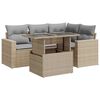 vidaXL 5-tlg. Garten-Sofagarnitur mit Kissen Beige Poly Rattan