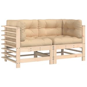 vidaXL Ecksofas mit Kissen 2 Stk. Massivholz Kiefer