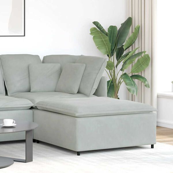 vidaXL Modulares Sofa Fu&szlig;hocker-Modul Hellgrau 100x100x48 cm