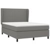 vidaXL Boxspringbett mit Matratze Dunkelgrau 140x190 cm Stoff