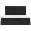 vidaXL Ottoman-Bett mit Matratze & LEDs Schwarz 180x200 cm Stoff